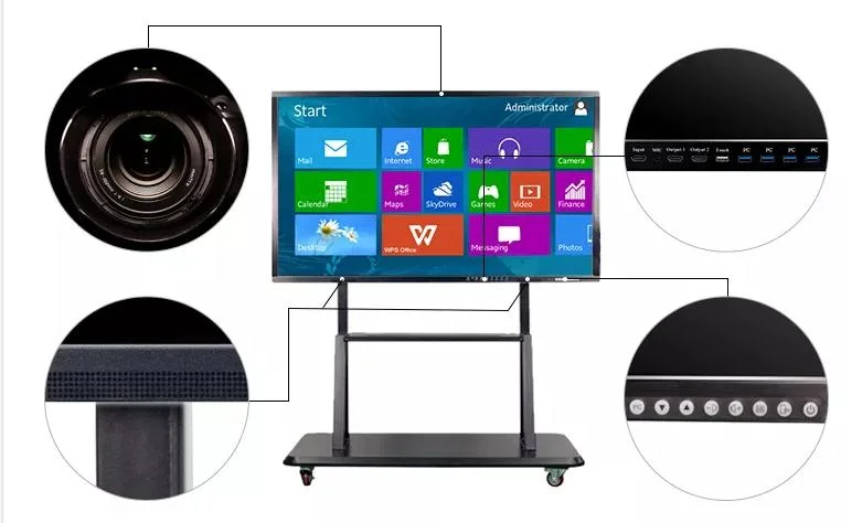 110 Inch Capacitance Smart Meeting School Interactive Whiteboard