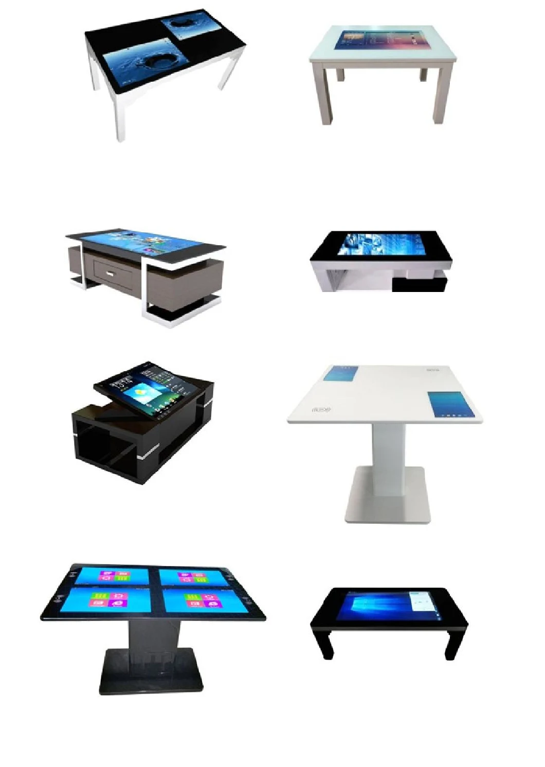 65-Inch Android Windows LCD Interactive Smart Touch Table for Game Coffee Control Table with NFC Module Power Charging Station Camera Module