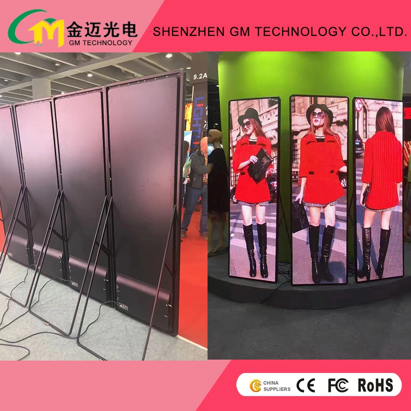 640mm*1920mm Free Stand Mirror Indoor Screen P2.5 Poster LED Display for Mall Ads Retail Store